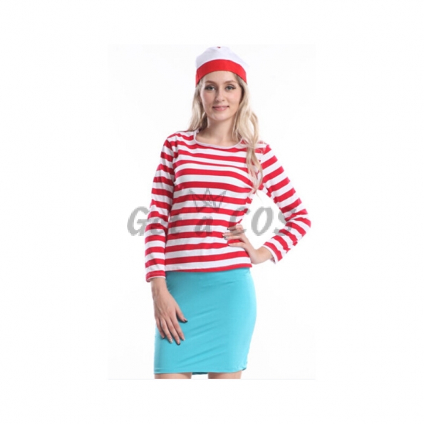 Adults Halloween Costumes Where's Wally Cos Suit