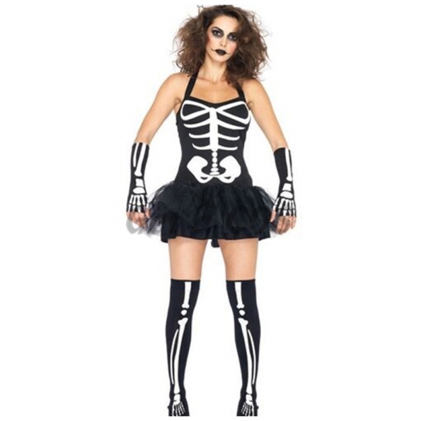 Scary Halloween Costumes Bone Skull Suit