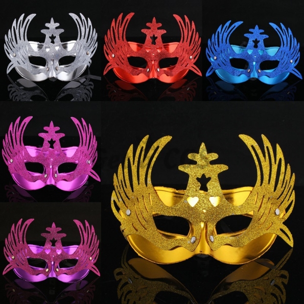 Halloween Decorations Golden Powder Phoenix Mask