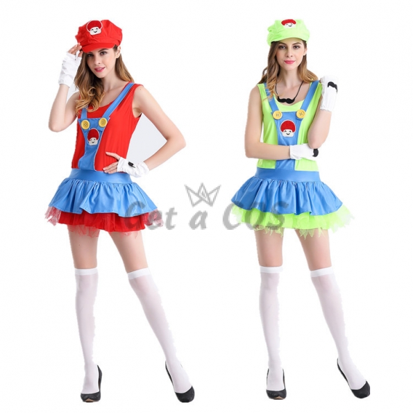 Women Halloween Costumes Super Mario Cute Outfit