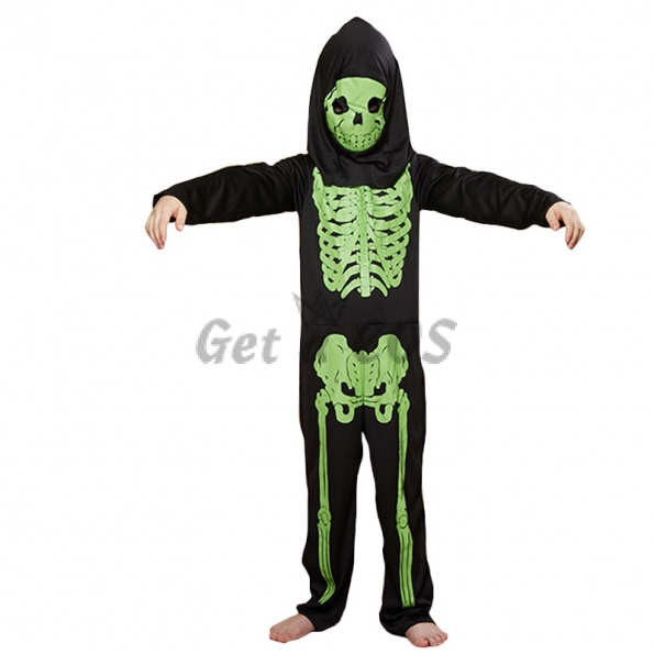 Kids Halloween Costumes Green Skull Bodysuit