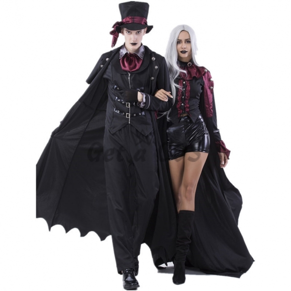 Couples Halloween Costumes Vampire Devil Black Gentleman Clothes