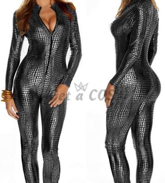 Sexy Halloween Costumes Snake Skin Bronzing Bodysuit
