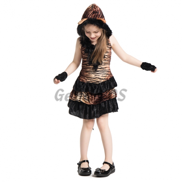 Girls Halloween Costumes Cute Tiger Dress