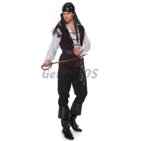 Men Halloween Costumes Pirates Of The Caribbean Skeleton Style