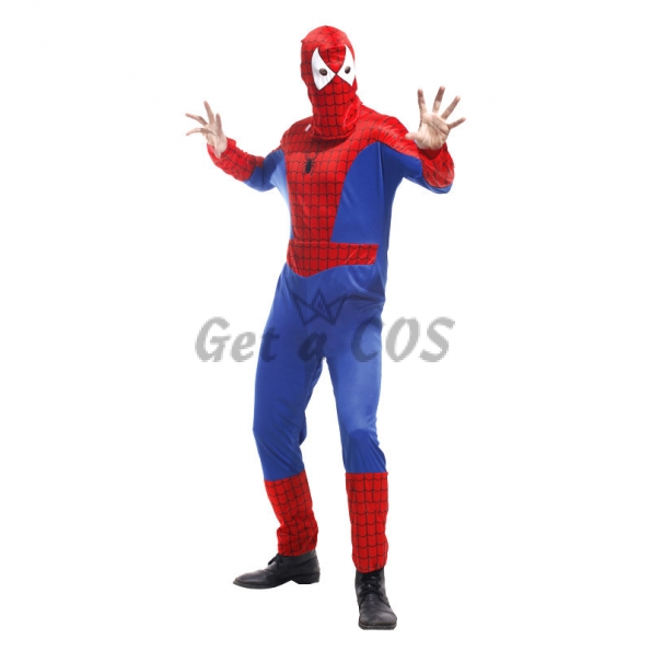 Spiderman Costume Adults Headgear Jumpsuit