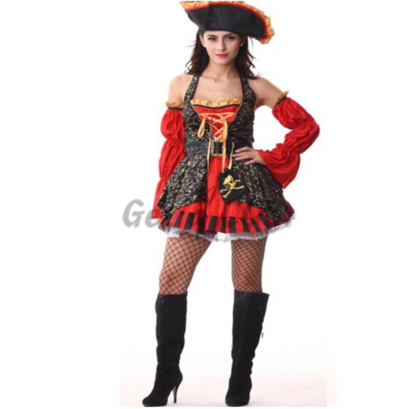 Women Halloween Costumes Caribbean Pirate Game Clothes