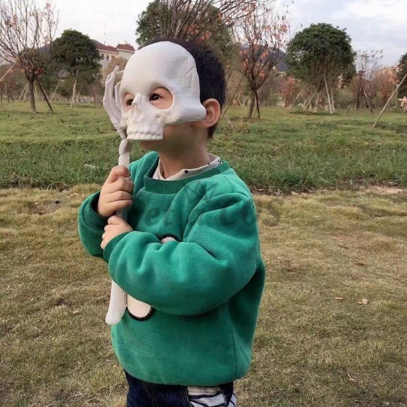 Halloween Mask Horror Hand Held Skeleton