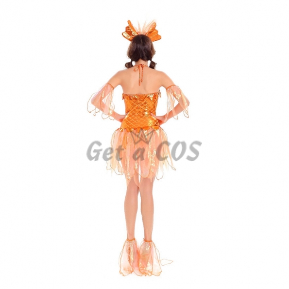 Halloween Mermaid Costume Sexy Goldfish Dress