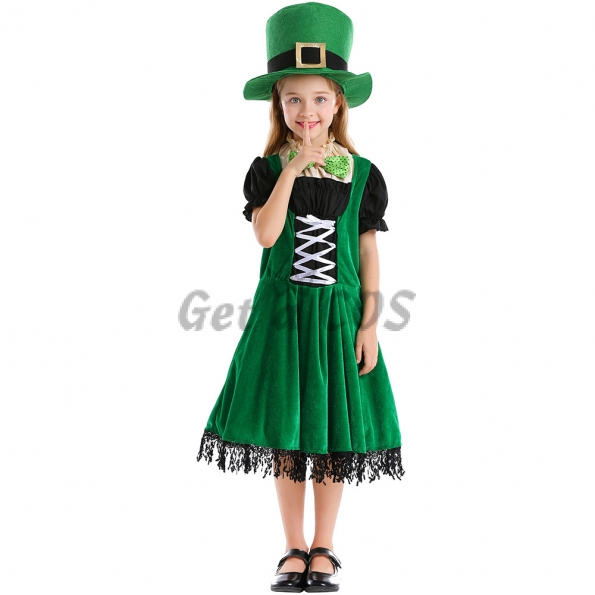 St. Patrick's Day Irish Leprechaun Dwarf Dress Kids Costume