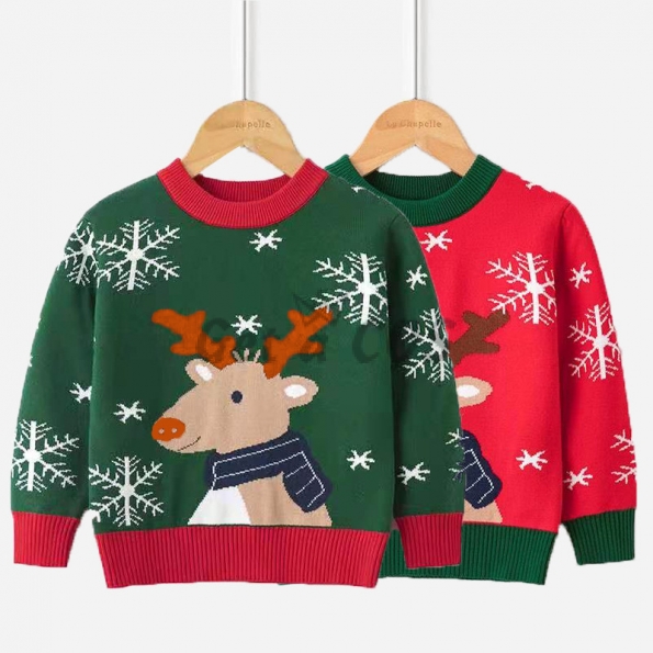Christmas Sweater Reindeer Pattern Girl