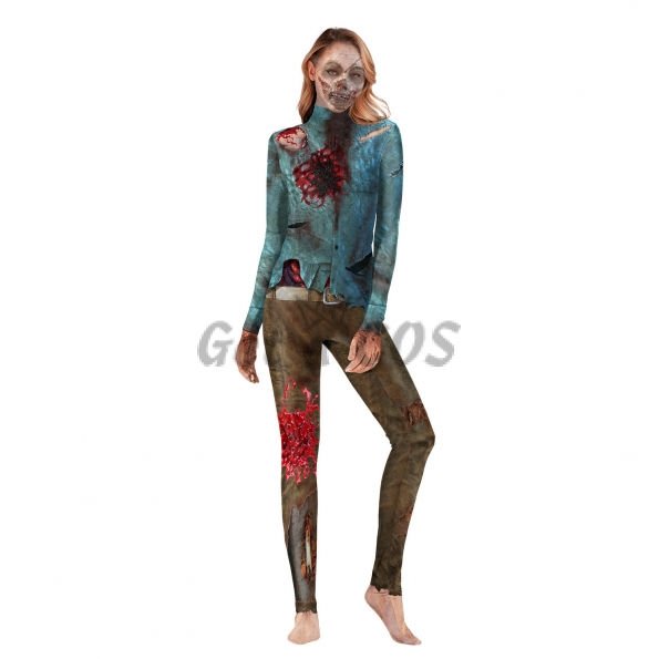 Zombie Halloween Costumes 3D Bloody Suit