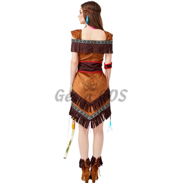 Women Halloween Costumes Aboriginal Archer Tassel Style