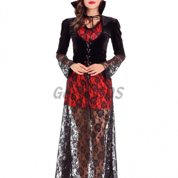 Halloween Costumes Queen Witch Spider Black Vampire Dress