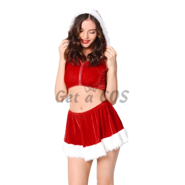 Christmas Costumes Split Red Party Dress