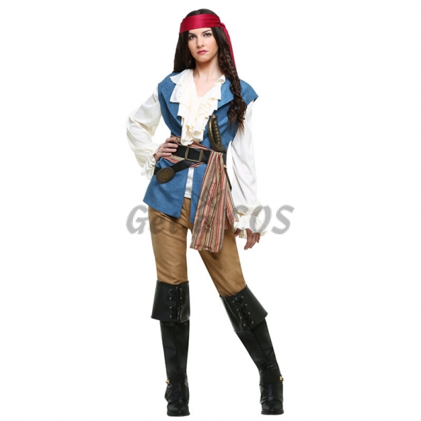 Women Halloween Costumes Caribbean Pirates Jack Captain Clothes