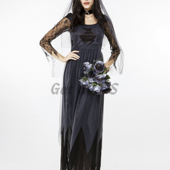 Lace Edge Tulle Ghost Bridal Women  Costume