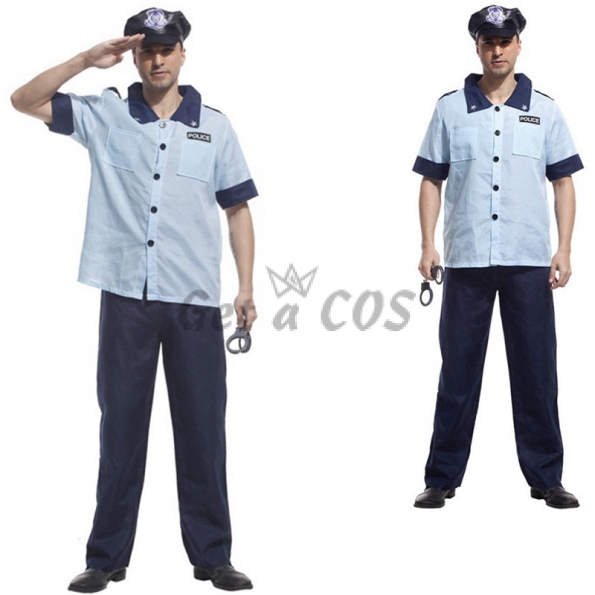 Police Officer Costume Three-piece Male Uniform