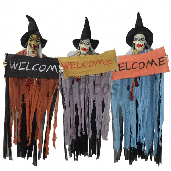 Halloween Supplies Banner Witch Hanging Ghost
