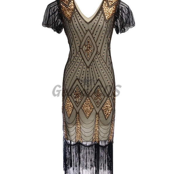 80s Costumes Sequined Fringe Dress