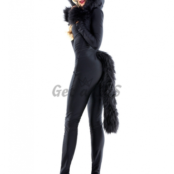 Halloween Costume Animal Fur Cat One Piece Suit