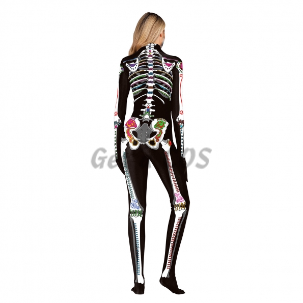 Scary Halloween Costumes Black Colorful Skull
