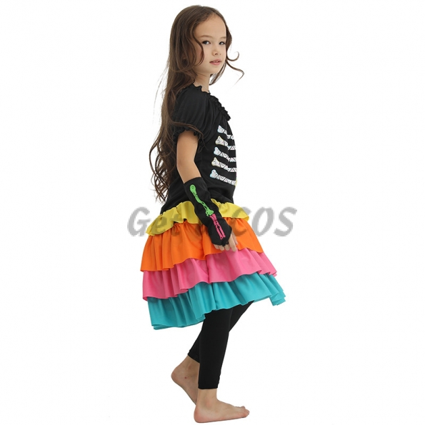 Girls Halloween Costumes Colorful Grim Reaper Dress