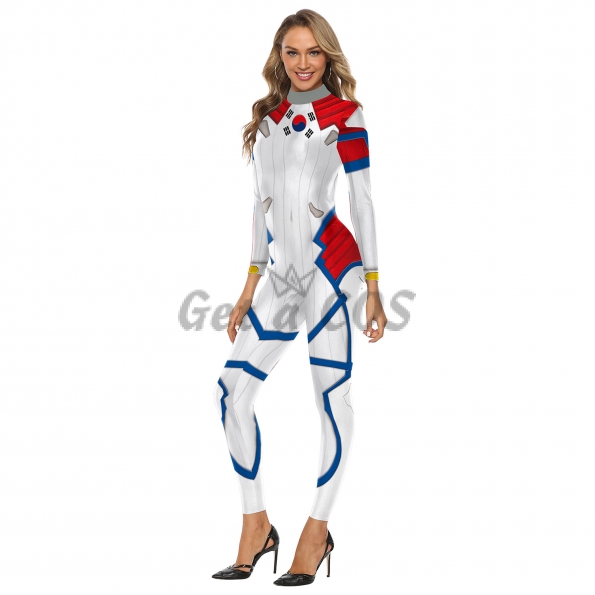 Women Halloween Costumes Overwatch D.VA White Print
