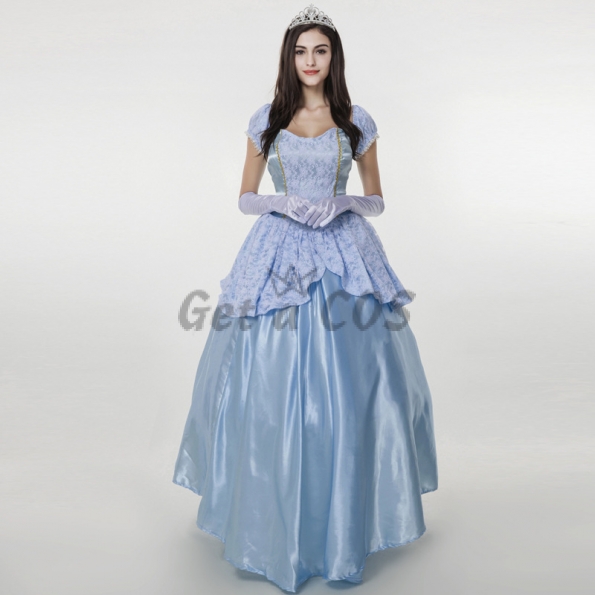 Women Halloween Disney Princess Costumes Sissi Blue Court Dress