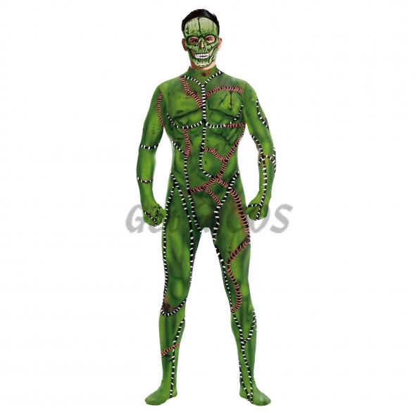 Zombie Halloween Costumes Green Suture