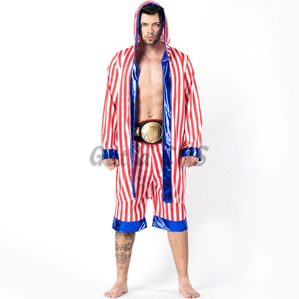 Men Boxer Costumes Stripe Boxing Suit