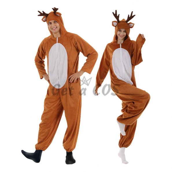 Couples Halloween Costumes Christmas Elk Jumpsuit