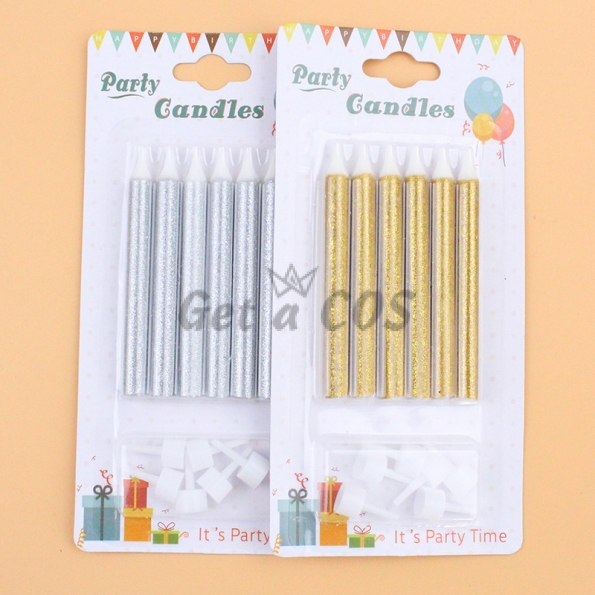 Birthdays Decoration Golden And Silver Candles