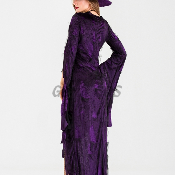 Halloween Costumes Witch Purple Irregular Dress
