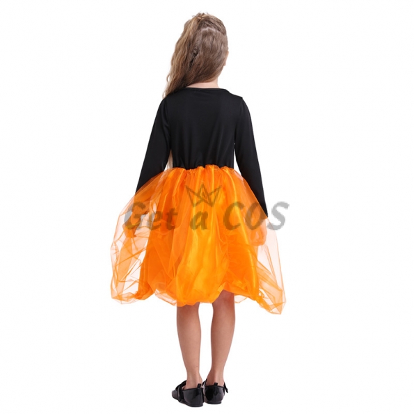 Witch Halloween Costumes Pumpkin Glow Dress