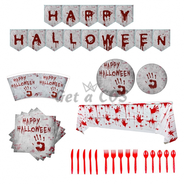 Halloween Decorations Blood Handprint Flag Belt