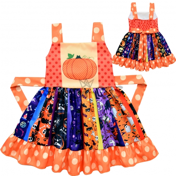 Pumpkin Costume Ghost Cut-out Dress