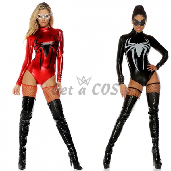 Halloween Costumes Patent Leather Spiderman Superwoman One-piece