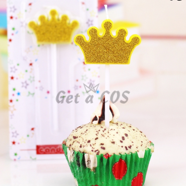 Birthdays Decoration Golden Color Crown Candle