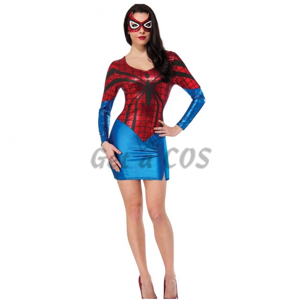 Women Halloween Costumes Spiderman Superwoman Dress