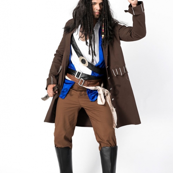 Men Halloween Costumes Caribbean Pirate Uniform