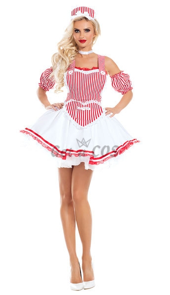 Women Halloween Costumes Maid Beer Party Suit