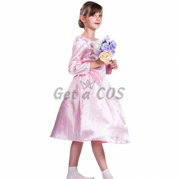 Girls Halloween Costumes Bridal Pink Dress