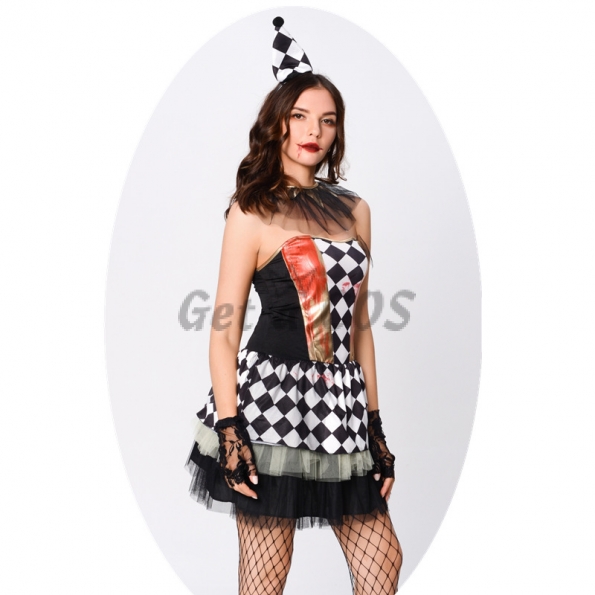 Halloween Clown Costumes Black And White Tube Top Skirt