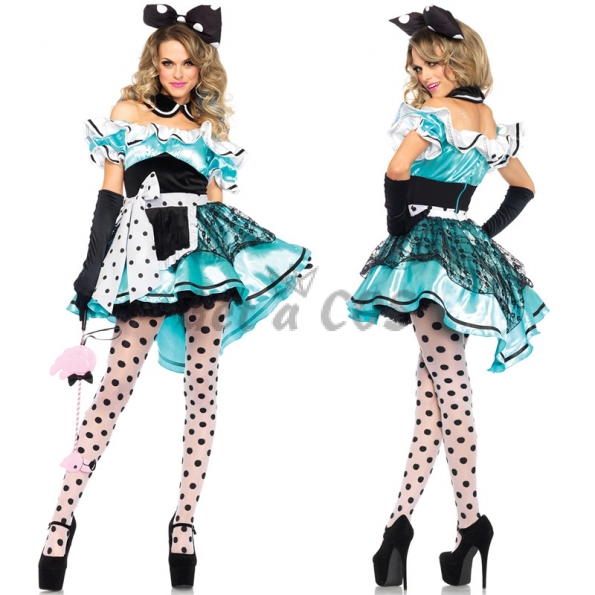 Women Halloween Costumes Alice Mickey Princess Dress