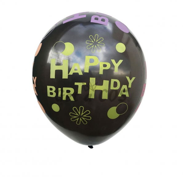 Birthdays Decoration All Black Printed Balloons