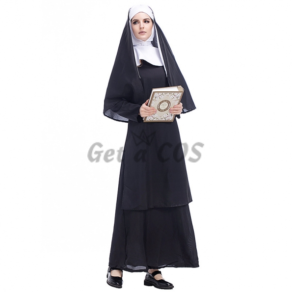 Black Mary Priest Nun Adult Female Costume
