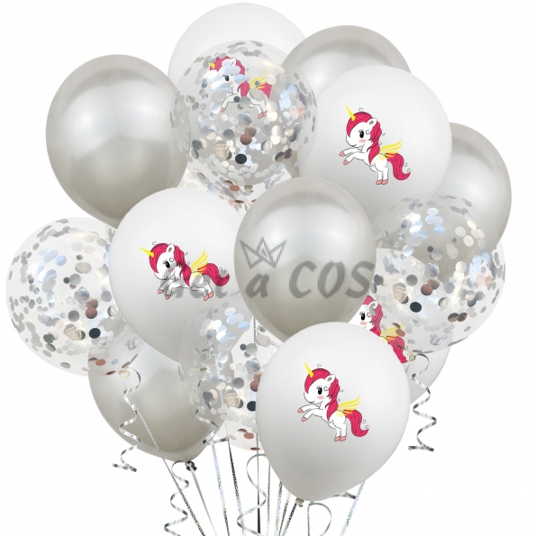 Birthday Balloons Sequins Redhead Unicorn