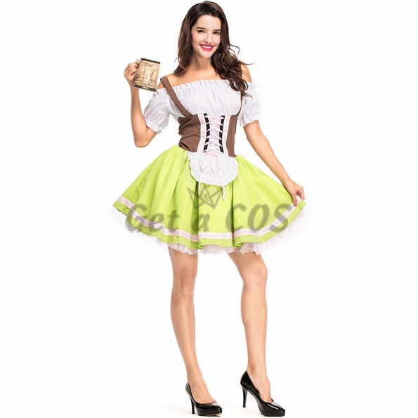 Grass Green German Beer Clothing Bavarian Traditional Costumes Carnival Winery Work Clothes