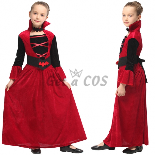 Girls Vampire Costume Red Princess Dress